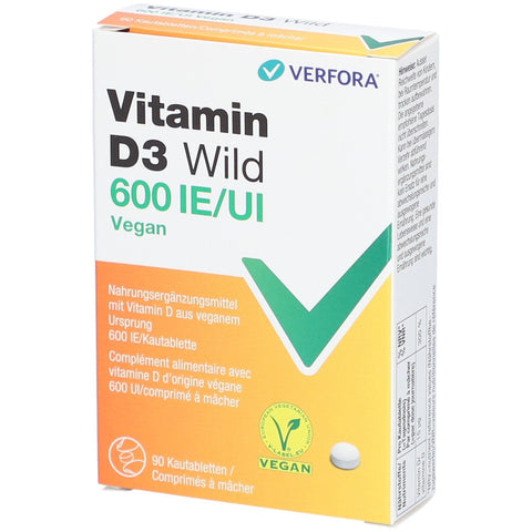 Verfora Vitamin D3 Wild 600 IE vegan — 90 Stück