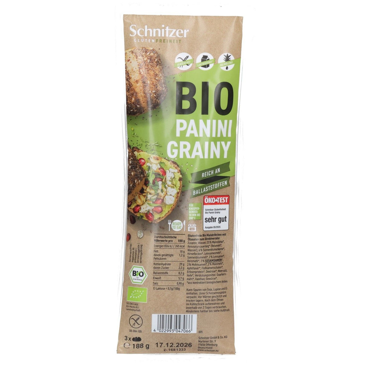 Schnitzer Ciabatta Olive sans gluten (180 g)