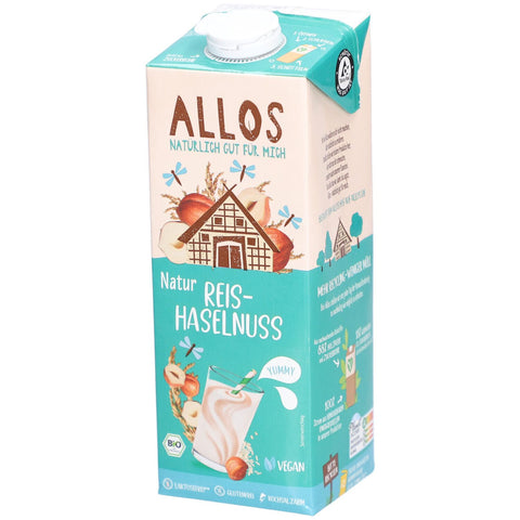 Allos Reis-Haselnuss-Drink ohne Zuckerzusatz, glutenfrei (1 l)