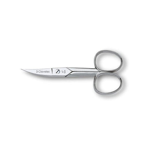 3 CLAVELES gebogene Nagelschere aus rostfreiem Edelstahl, 4 Zoll (10 cm), 1 Stück