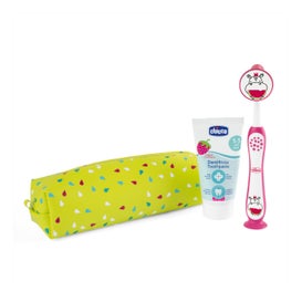 Chicco set dentaire premières dents 6-36M rose (3 pièces)