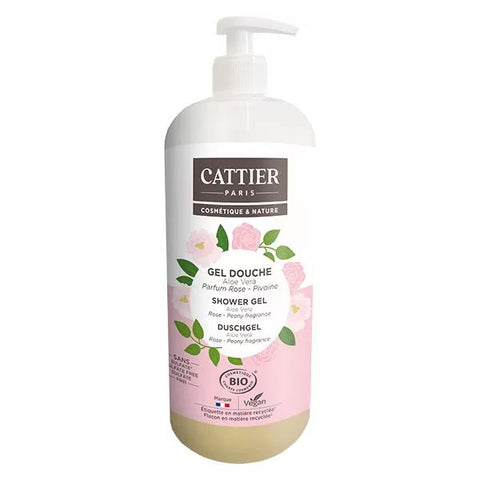 Cattier Duschgel Rose & Pfingstrose Bio 1L