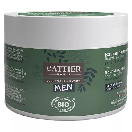 Cattier Men Baume Nourrissant Barbe et Cheveux Bio 90g