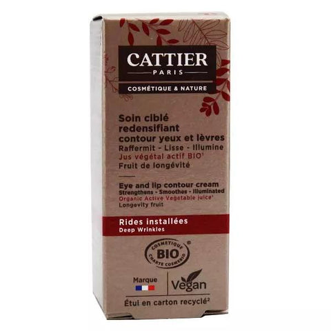 Cattier Gezielte Straffende Pflege Augen- und Lippenkontur Etablierte Falten Bio 15ml