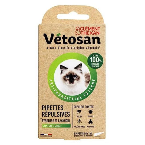 Clement Thekan Vetosan Anti-Flea Anti-Tick Cat and Kitten 2 pipettes