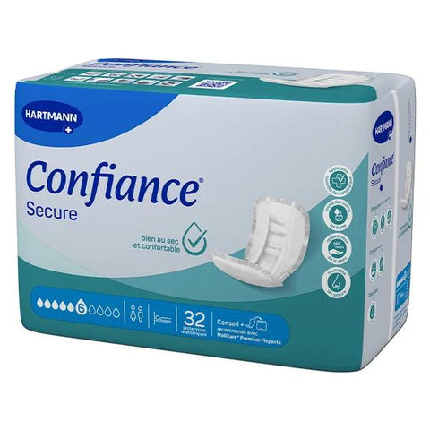 Confiance Secure Anatomical Protections Absorbency 6 Drops 32 Units