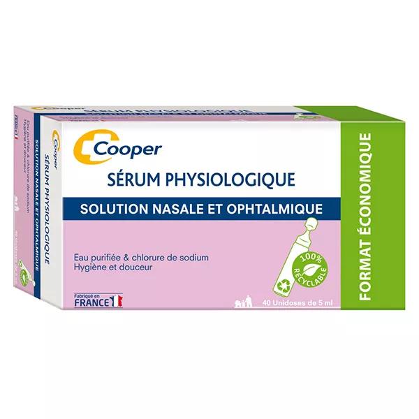 Cooper Sérum physiologique Lavage du nez et des yeux Hygiène 40 unidoses