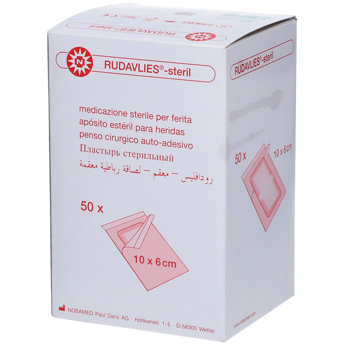 RUDAVLIES® 10 cm x 6 cm pansement îlot stérile (50 pièces)