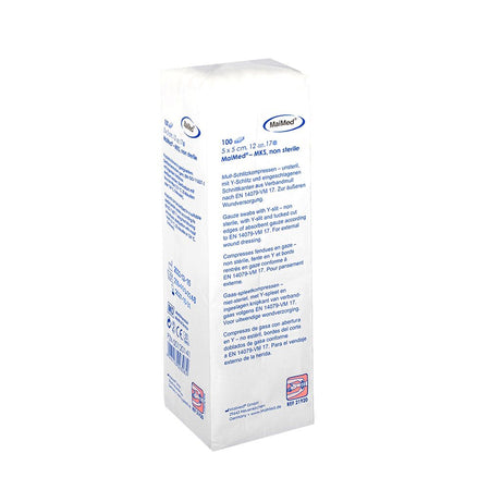 MaiMed® compresses fendues non stériles 5 x 5 cm 12 plis (100 pièces)