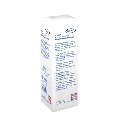 MaiMed® compresses fendues non stériles 5 x 5 cm 12 plis (100 pièces)