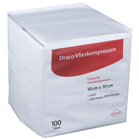 Draco Vlieskompresse 10 x 10 cm 4-lagig unsteril (100 Stück)