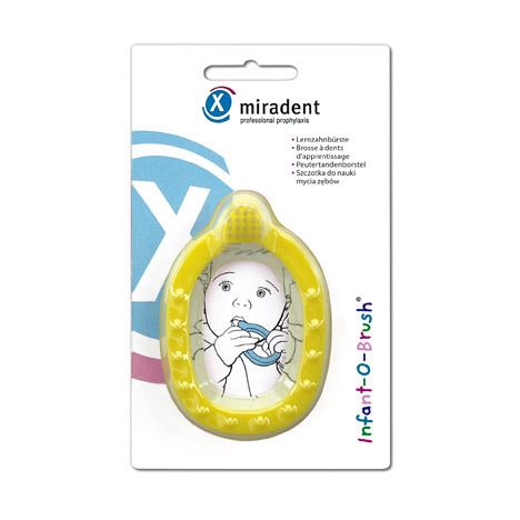 miradent Infant-O-Brush® Brosse à dents d'apprentissage Jaune — 1 pièce