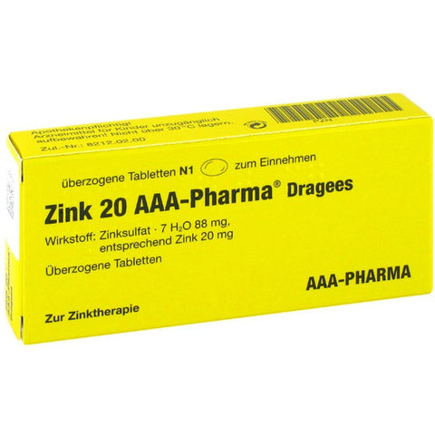 Zink 20 AAA®-Pharma tablets (20)