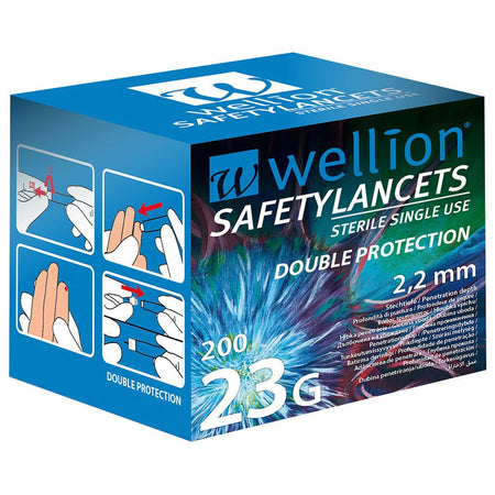 Wellion Lancettes de sécurité 23G à usage unique