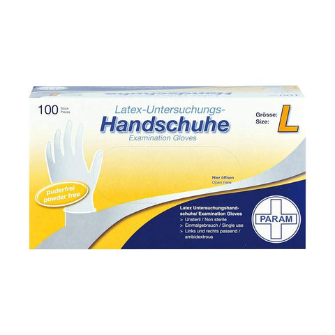Param powder-free latex disposable gloves L (100 pieces)