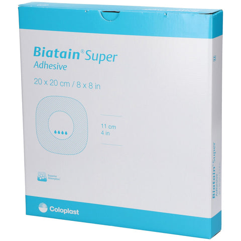 Biatain Super selbstklebender hydrokapillarer Wundverband 20 x 20 cm (10 Stück)