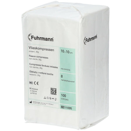 Fuhrmann Compresses non tissées 8 plis 10 x 10 cm non stériles (100 pièces)