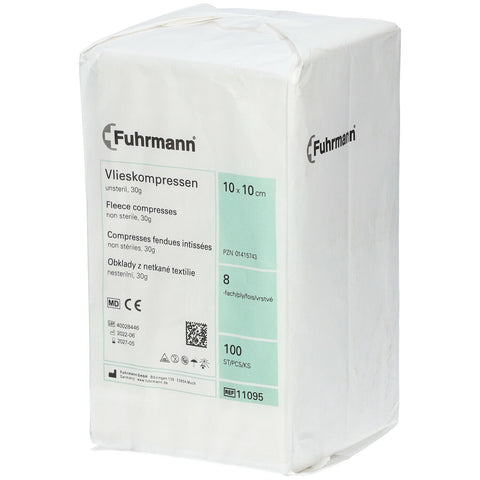 Fuhrmann Compresses non tissées 8 plis 10 x 10 cm non stériles (100 pièces)