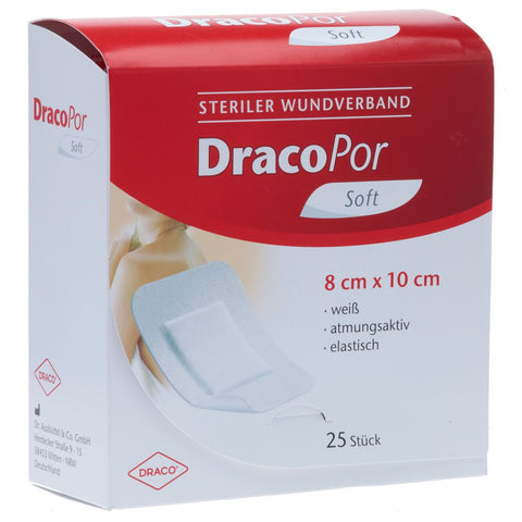 Draco DracoPor pansement Soft blanc stérile (10 x 8 cm, 25 pièces)