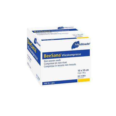 BeeSana® Vlieskompresse unsteril, 4-fach, 30 g (100 Stück)