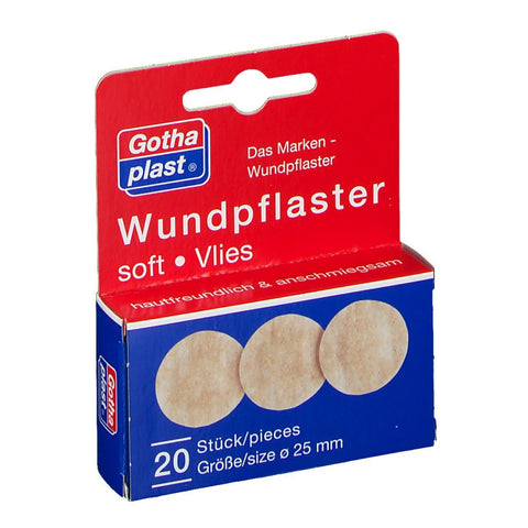 Gothaplast® pansement soft non-tissé (hypoallergène) 2,5 cm de diamètre - 20 pièces