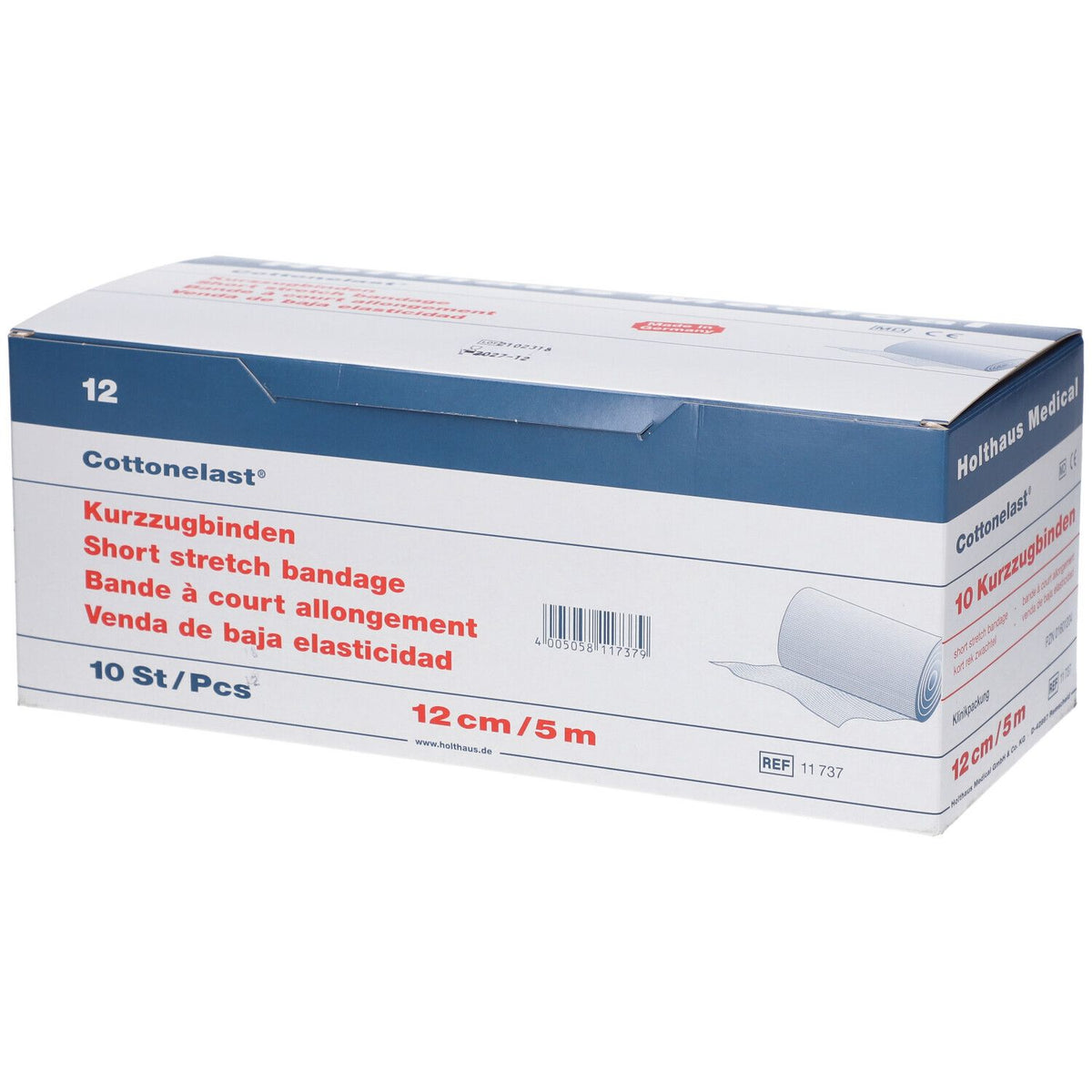 KURZZUGBIN Cottonelast 12 cm x 5 m (10 pièces)