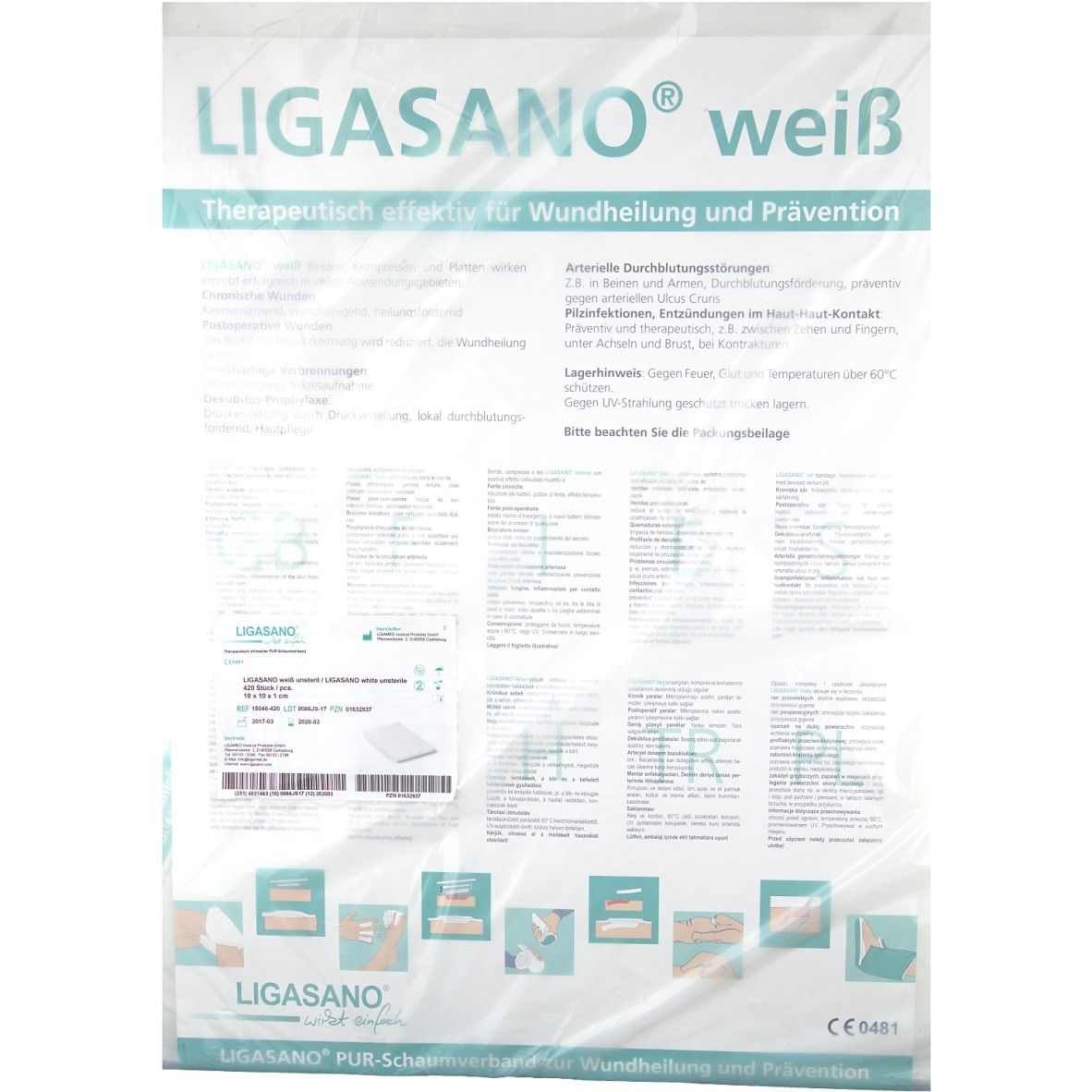 LIGASANO® pansement 1 x 10 x 10 cm non stérile (420 pièces)