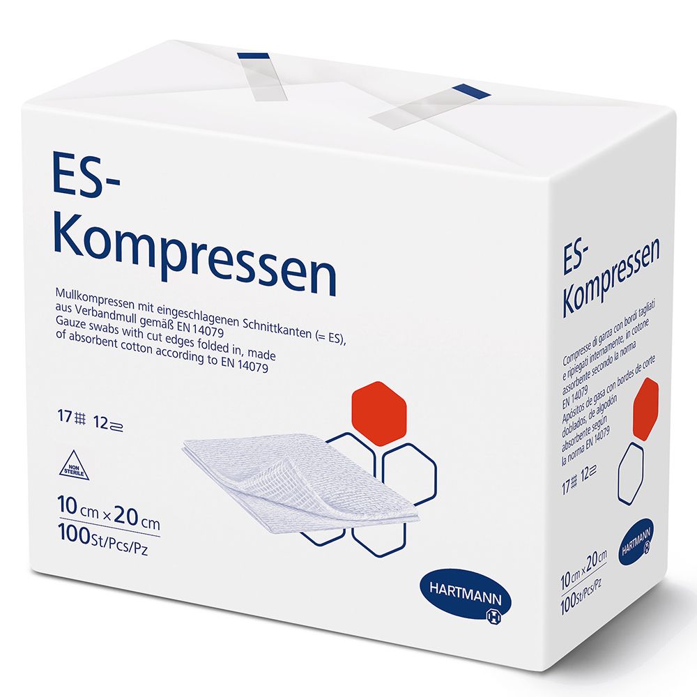 ES compresses non stériles 12 plis 10 x 20 cm