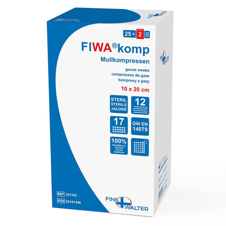 Compresses de gaze FIWA komp® 12 plis, 10 x 20 cm