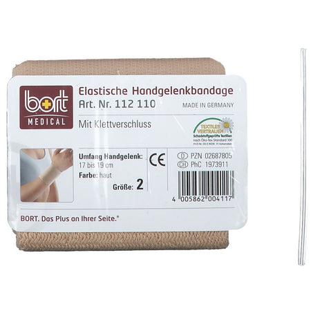 BORT bandage de poignet avec fermeture velcro, couleur chair, taille 2 (1 pièce)