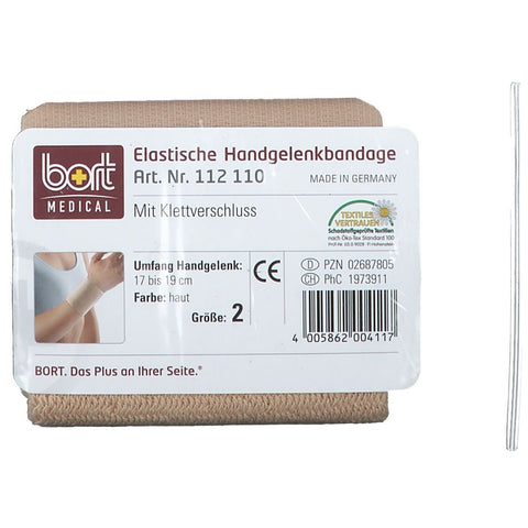 BORT Handgelenkbandage mit Klettverschluss, hautfarben, Gr. 2 (1 Stück)