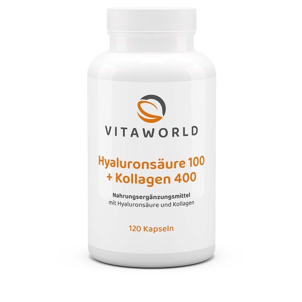 Acide hyaluronique 100 + Collagène 400 (120 gélules)