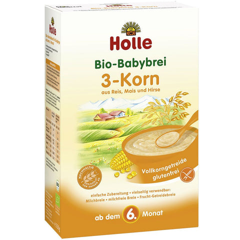 Holle Bio bouillie de céréales complètes 3 céréales dès le 6ème mois (250 g)