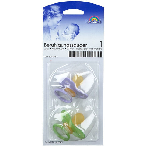 Büttner-Frank cherry latex pacifier size 1 0-6 months lilac/green (2 pieces)