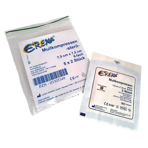 Erena sterile Gazekompressen 7,5x7,5 cm 8-fach (5x2 Stück)