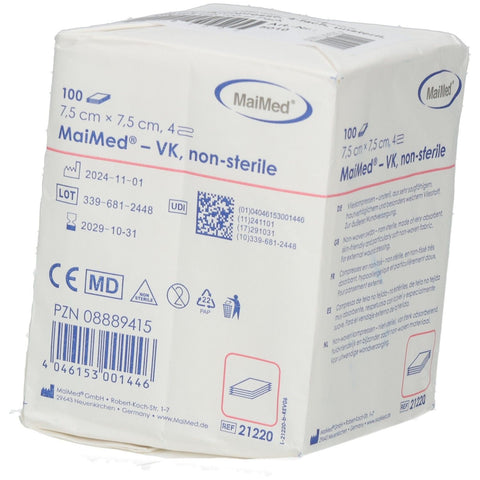 Brinkmann Vlieskompressen unsteril 7,5 x 7,5 cm 4-fach (100 Stück)