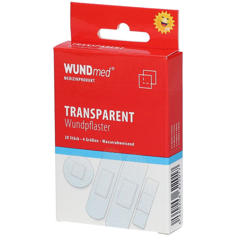 WUNDmed Transparente wasserfeste Pflaster 4 Größen (20 Stück)