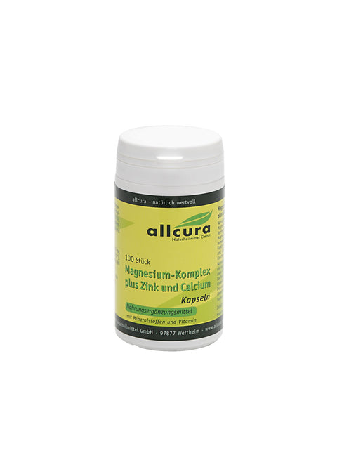 allcura Magnesium Komplex mit Zink + Calcium Kapseln (100 Stück)