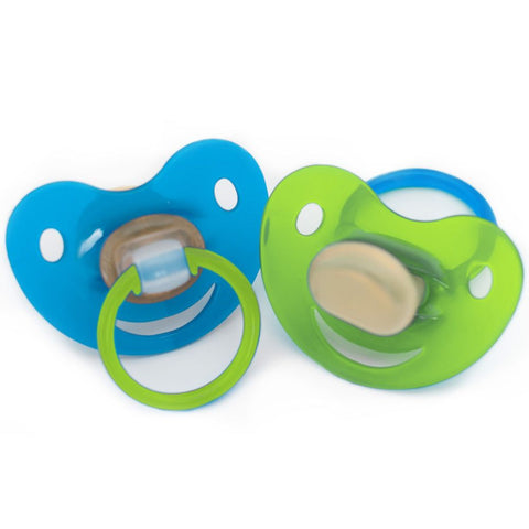 Baby-Frank sucette en forme de cerise en latex (6-18 mois) bleu/vert (2 pièces)