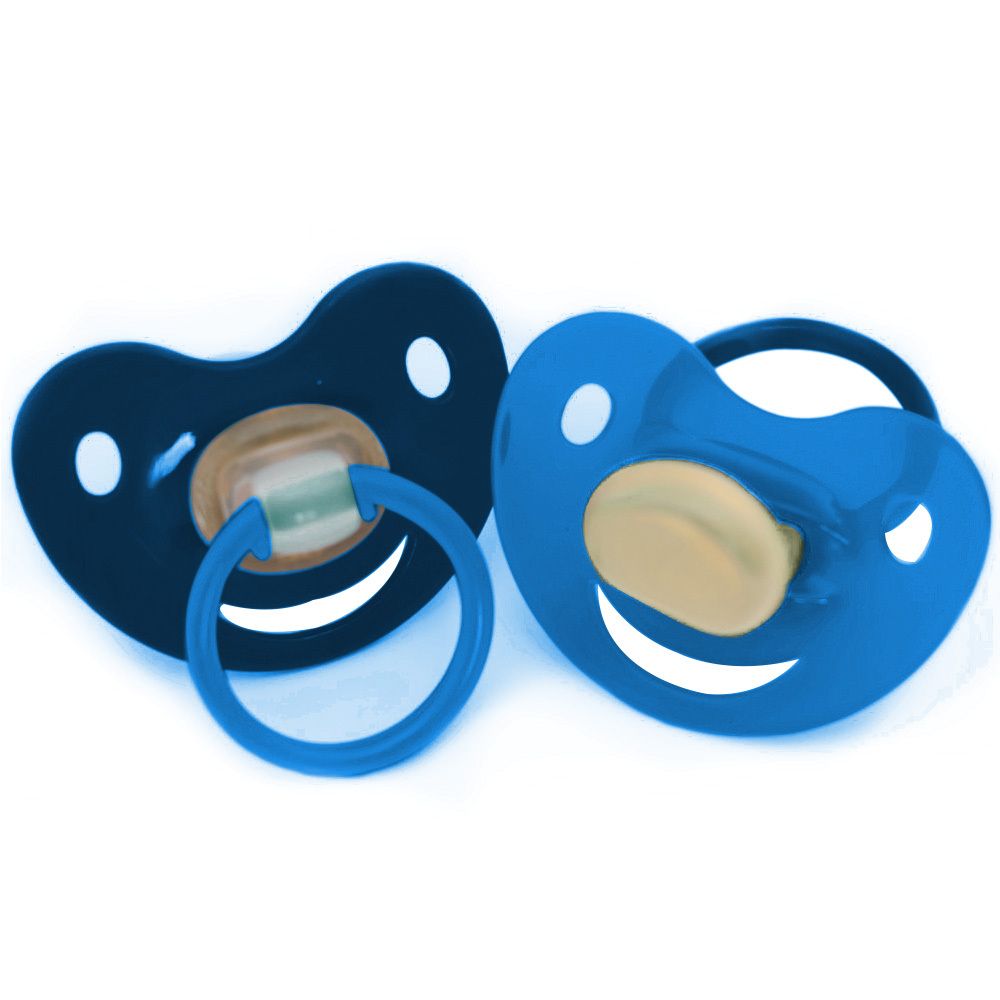 Baby-Frank® Tétine cerise Taille 2 6-18 mois bleue (2 pièces)