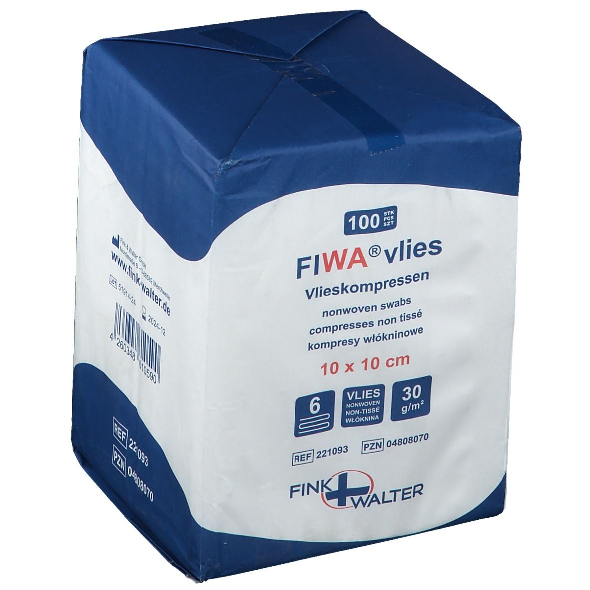 FIWA® Compresses non tissées 10 x 10 cm non stériles