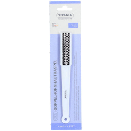 TITANIA® Râpe à callosités double - acier inoxydable & manche plastique (1 pièce)