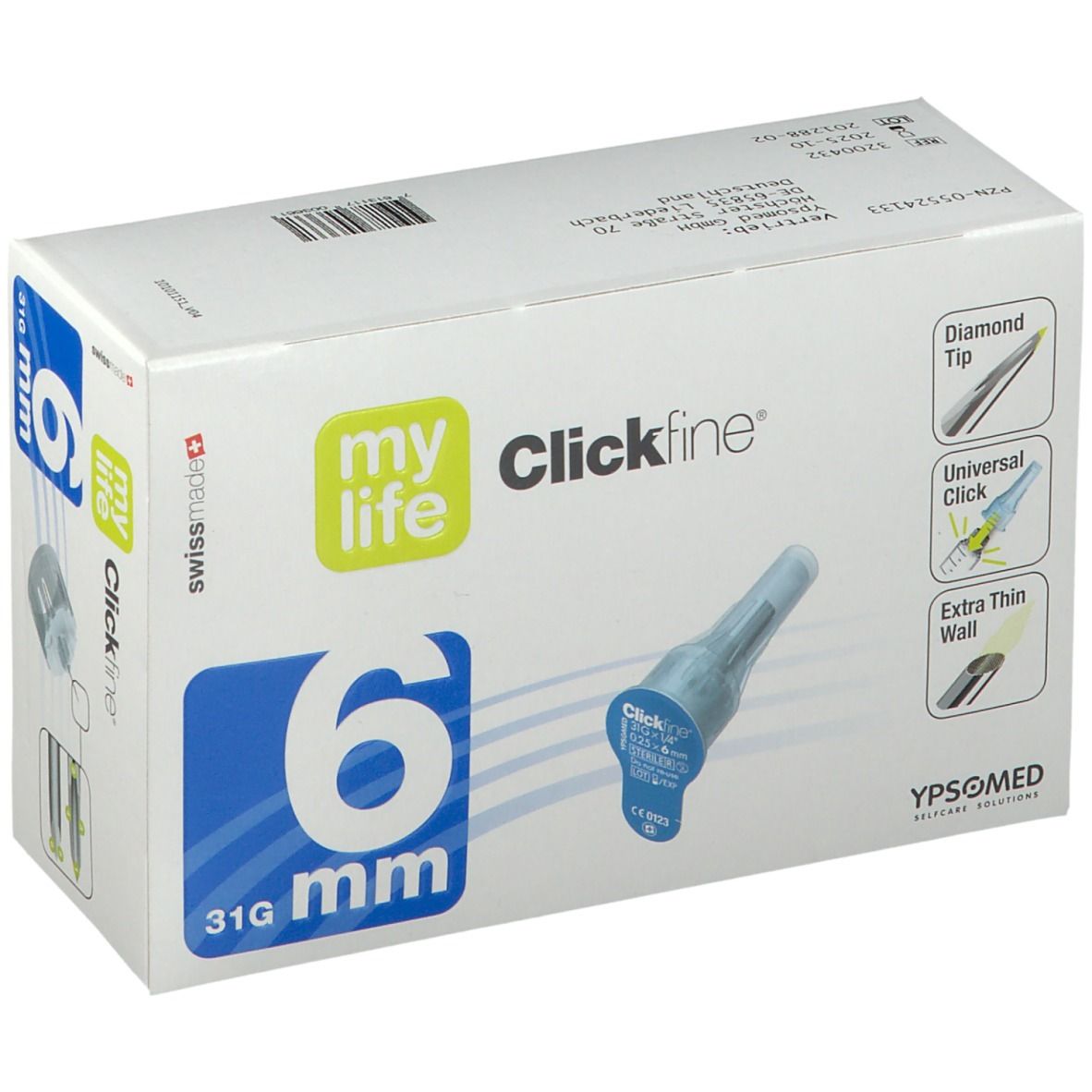 mylife Clickfine® 6 mm aiguilles (100 pièces)