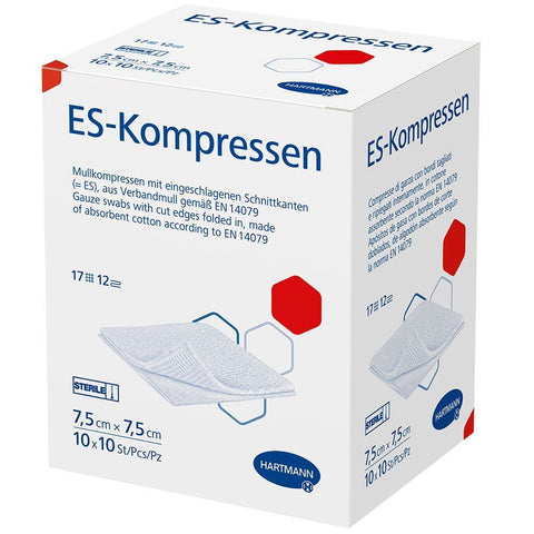 DE sterile Kompressen 7,5 x 7,5 cm (10x10 Stück)