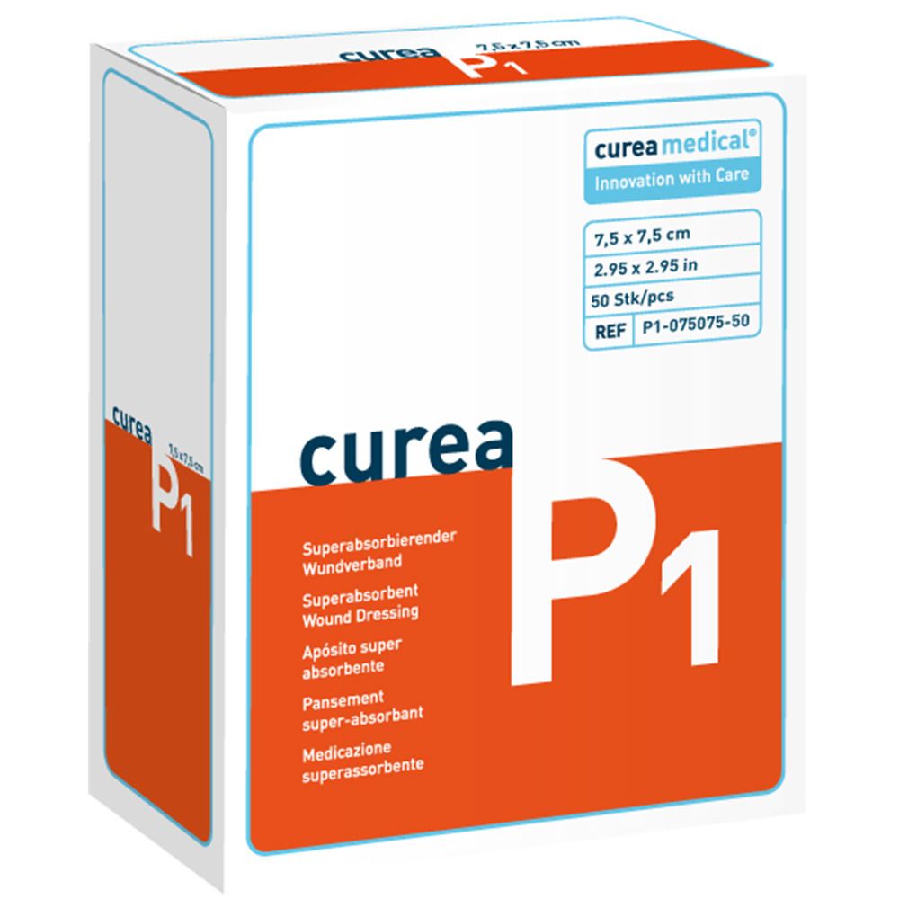 curea P1 pansement superabsorbant stérile 7,5 x 7,5 cm (50 pièces)