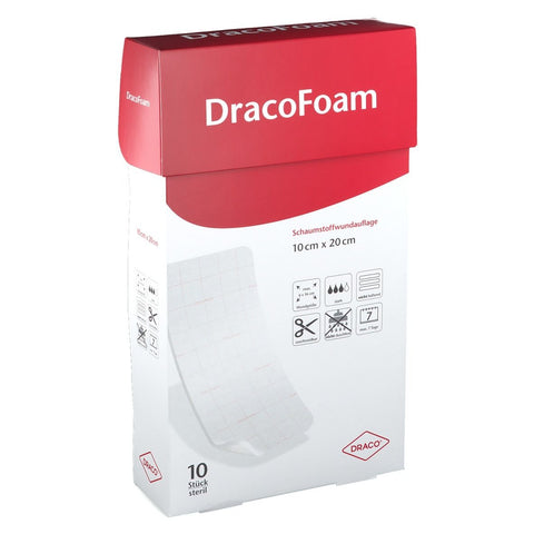 DracoFoam pansement en mousse 10 x 20 cm — 10 pièces
