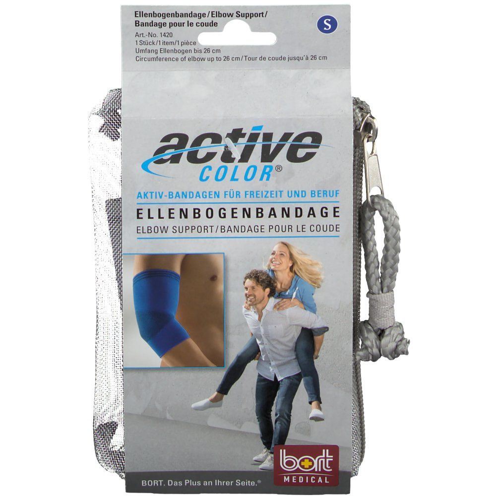 BORT ActiveColor® bandage de coude taille S bleu (1 pièce)