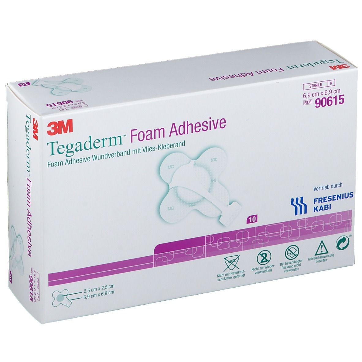 Tegaderm mousse adhésive 6,9 x 6,9 cm