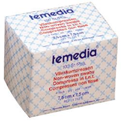 temedia® compresses non tissées 4 plis 7,5 x 7,5 cm non stériles (100 pièces)