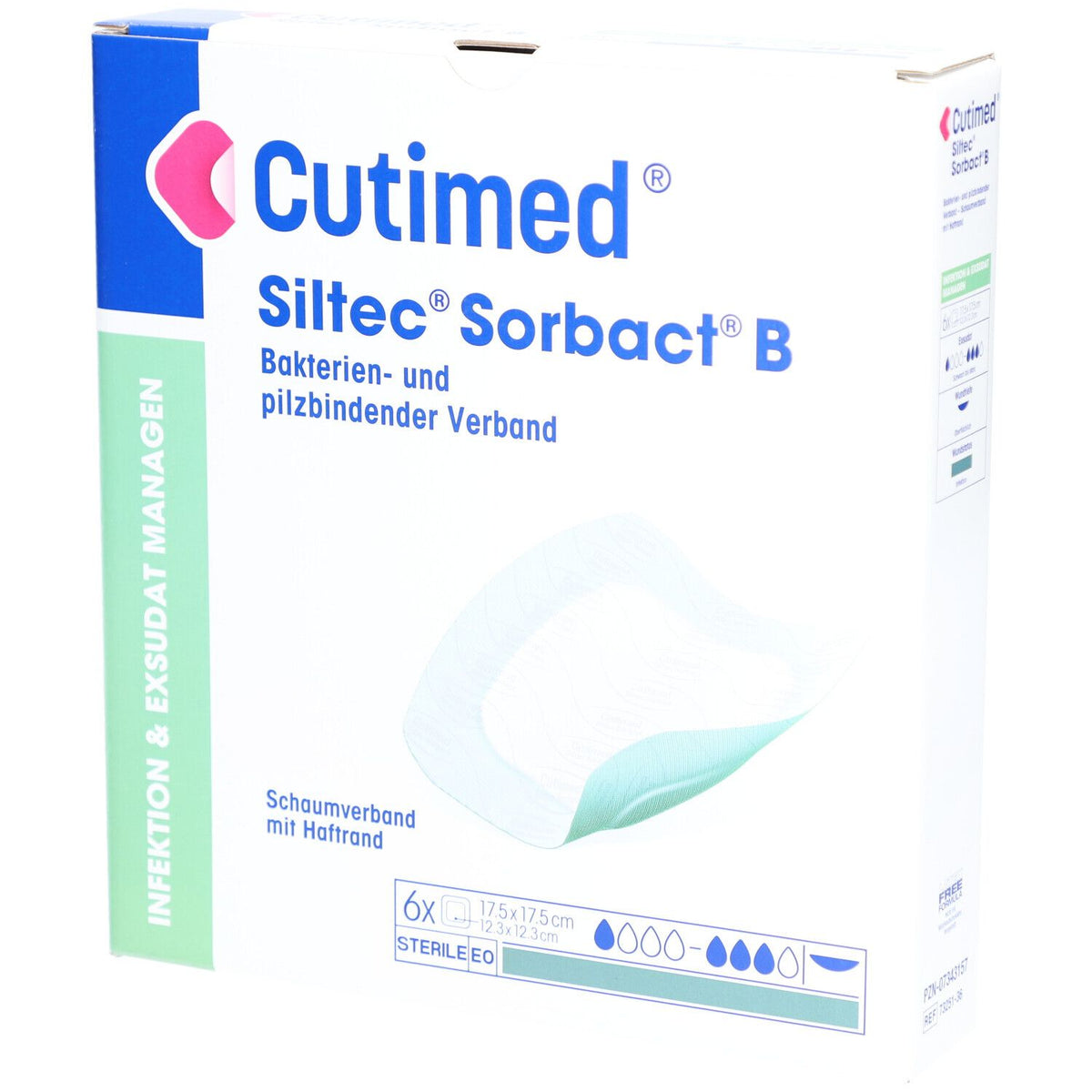 Cutimed® Siltec Sorbact 17,5 cm x 17,5 cm (6 pièces)
